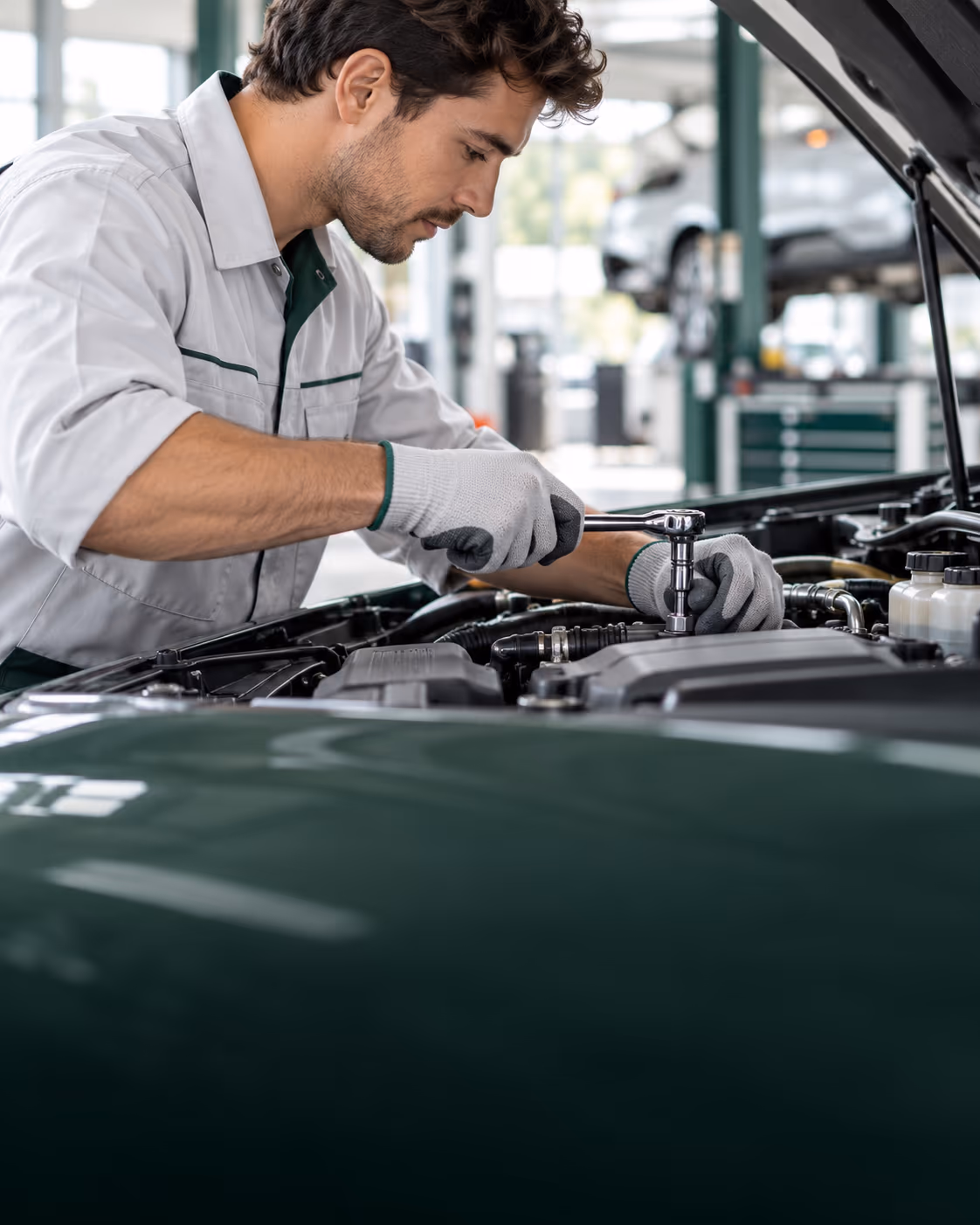 A driver picking up their car from a Fogg’s service advisor